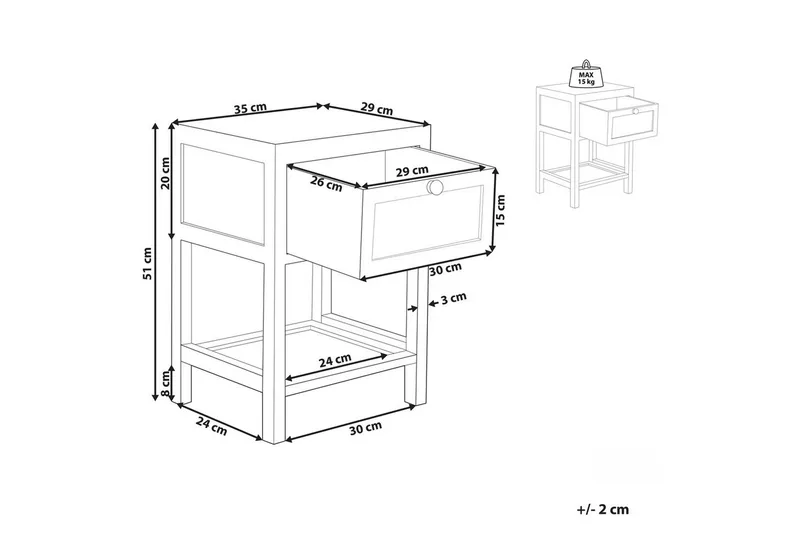 Sängbord Esto - Products - Möbler - Bord & matgrupp - Avlastningsbord & sidobord - Sängbord & nattduksbord