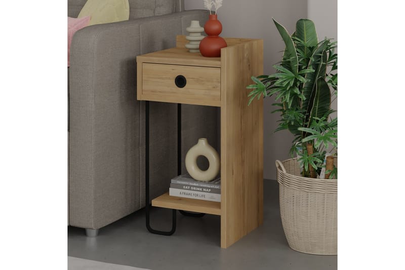 Sirius Sängbord 32x30 cm Ljusbrun - Hanah Home - Products - Möbler - Bord & matgrupp - Avlastningsbord & sidobord - Sängbord & nattduksbord