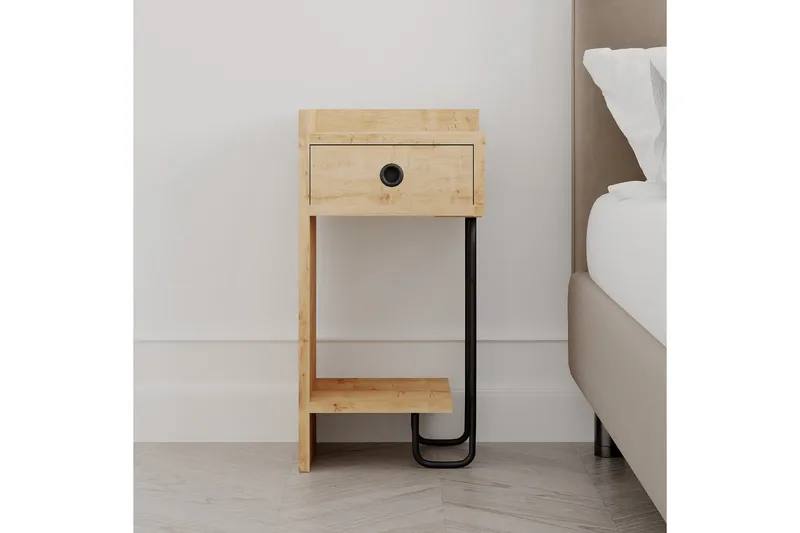 Sirius Sängbord 32x30 cm Ljusbrun - Hanah Home - Products - Möbler - Bord & matgrupp - Avlastningsbord & sidobord - Sängbord & nattduksbord