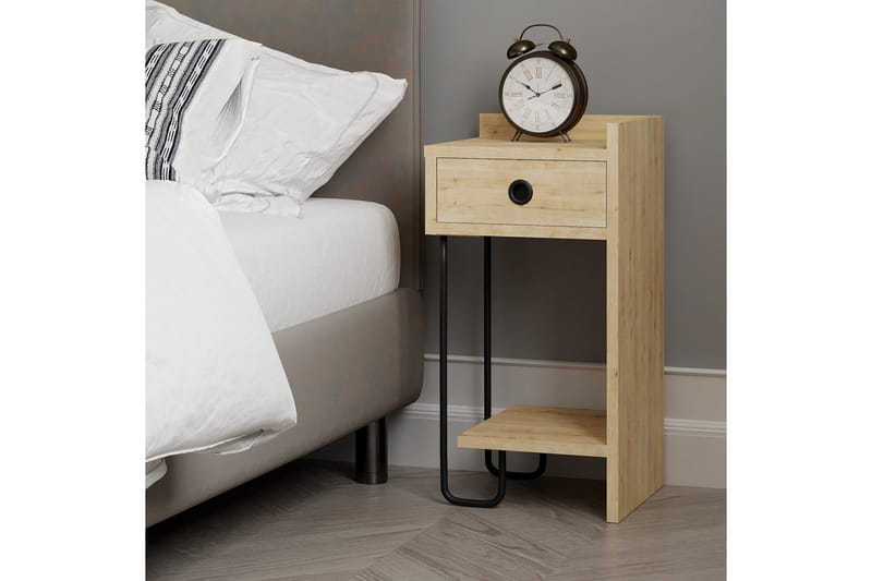 Sirius Sängbord 32x30 cm Ljusbrun - Hanah Home - Products - Möbler - Bord & matgrupp - Avlastningsbord & sidobord - Sängbord & nattduksbord