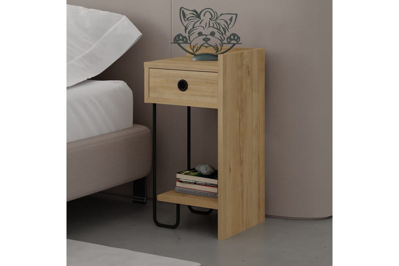 Sirius Sängbord 32x30 cm Ljusbrun - Hanah Home - Products - Möbler - Bord & matgrupp - Avlastningsbord & sidobord - Sängbord & nattduksbord