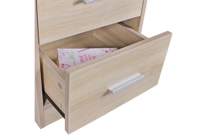 Sängbord Wohnling för resårbotten, 68 cm hög och 3 lådor i modern design Sonoma - Sonoma - Products - Möbler - Bord & matgrupp - Avlastningsbord & sidobord - Sängbord & nattduksbord
