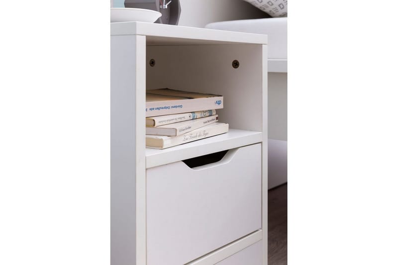 Sängbord Wohnling Vit med 1 låda Enkel modern design och hylla - Products - Möbler - Bord & matgrupp - Avlastningsbord & sidobord - Sängbord & nattduksbord