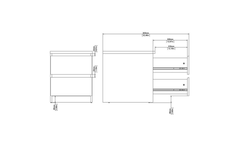 Salomns Sängbord 40,4 cm - Grå - Products - Möbler - Bord & matgrupp - Avlastningsbord & sidobord - Sängbord & nattduksbord