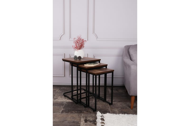 Nagako Satsbord Brun/Svart - Hanah Home - Products - Möbler - Bord & matgrupp - Avlastningsbord & sidobord - Satsbord