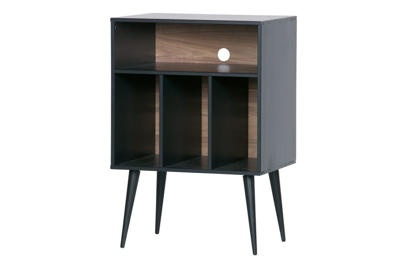 Seamas Sängbord 60 cm med Förvaring Hyllor - Valnöt/Svart - Products - Möbler - Bord & matgrupp - Avlastningsbord & sidobord - Sängbord & nattduksbord