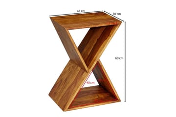 Sido bord Wohnling Massivt trä X-form med förvaringsutrymme lantlig stil - Products - Möbler - Bord & matgrupp - Avlastningsbord & sidobord - Brickbord & småbord