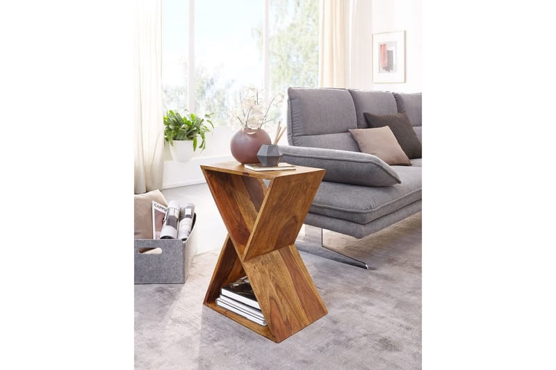 Sido bord Wohnling Massivt trä X-form med förvaringsutrymme lantlig stil - Products - Möbler - Bord & matgrupp - Avlastningsbord & sidobord - Brickbord & småbord