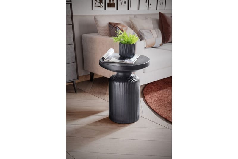 Sido bord Wohnling Metall Rund 40 cm Svart Hamrad Look Industriell - Products - Möbler - Bord & matgrupp - Avlastningsbord & sidobord - Brickbord & småbord