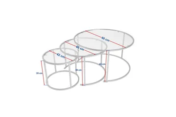 Soffbordset 3 delar Rikiya Svart Grå - Svart Grå - Products - Möbler - Bord & matgrupp - Avlastningsbord & sidobord - Satsbord
