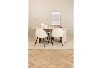 Biana Matgrupp 200 cm Oval inkl 4 Valera Manchesterstolar - Beige/Svart/Beige - Products - Möbler - Bord & matgrupp - Matgrupp