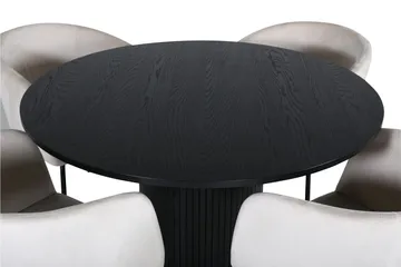 Bianca Matgrupp 110 cm Rund med 4 Berit stolar - Beige - Products - Möbler - Bord & matgrupp - Matgrupp