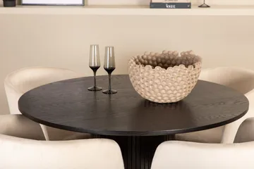 Bianca Matgrupp 110 cm Rund med 4 Berit stolar - Beige - Products - Möbler - Bord & matgrupp - Matgrupp