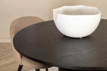 Bianca Matgrupp 110 cm Rund med 4 Velvet stolar - Beige - Products - Möbler - Bord & matgrupp - Matgrupp