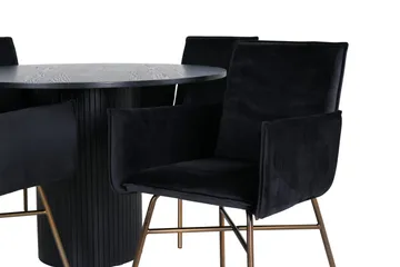 Bianca Matgrupp 110 cm Rund med 4 Petra stolar - Svart - Products - Möbler - Bord & matgrupp - Matgrupp