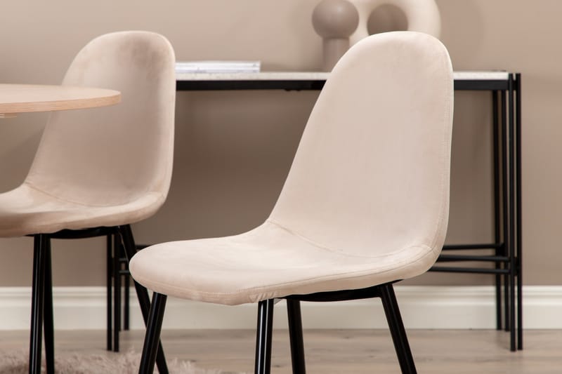 Bianca Matgrupp 110 cm Rund med 4 Polar stolar - Beige - Products - Möbler - Bord & matgrupp - Matgrupp