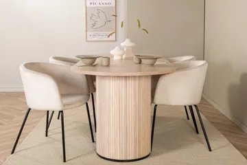Bianca Matgrupp 200 cm Oval med 4 Berit stolar - Beige - Products - Möbler - Bord & matgrupp - Matgrupp