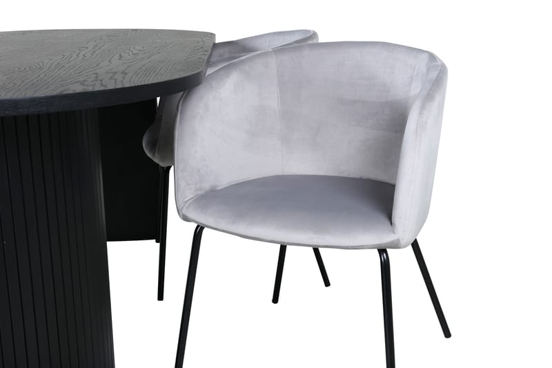 Bianca Matgrupp 200 cm Oval med 4 Berit stolar - Svart - Products - Möbler - Bord & matgrupp - Matgrupp