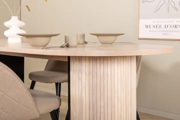 Bianca Matgrupp 200 cm Oval med 4 Velvet stolar - Svart - Products - Möbler - Bord & matgrupp - Matgrupp