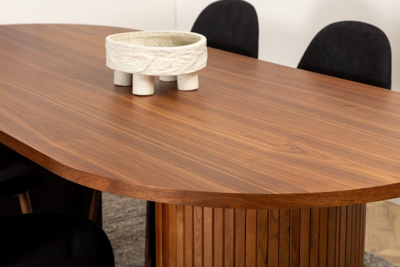 Bianca Matgrupp 200 cm Oval med 6 Polar stolar - Svart - Products - Möbler - Bord & matgrupp - Matgrupp