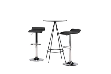 Bistro Matgrupp 60 cm Rund med 2 Jonna stolar - Svart - Products - Möbler - Bord & matgrupp - Matgrupp