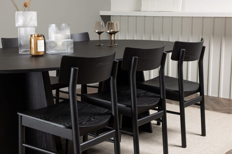 Bootcut Matgrupp + 6 stolar - Svart - Products - Möbler - Bord & matgrupp - Matgrupp