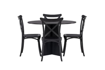 Bootcut Matgrupp 110 cm Rund med 4 Crosett stolar - Svart - Products - Möbler - Bord & matgrupp - Matgrupp