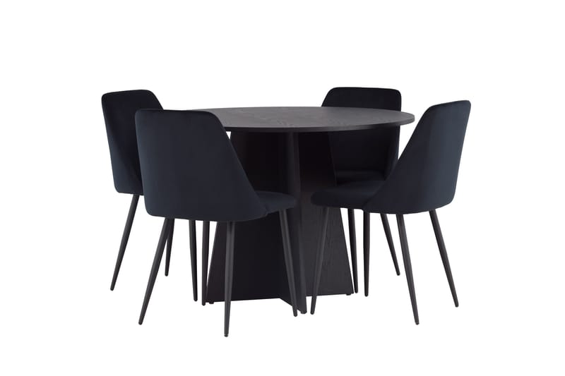 Bootcut Matgrupp 110 cm Rund med 4 Night stolar - Svart - Products - Möbler - Bord & matgrupp - Matgrupp