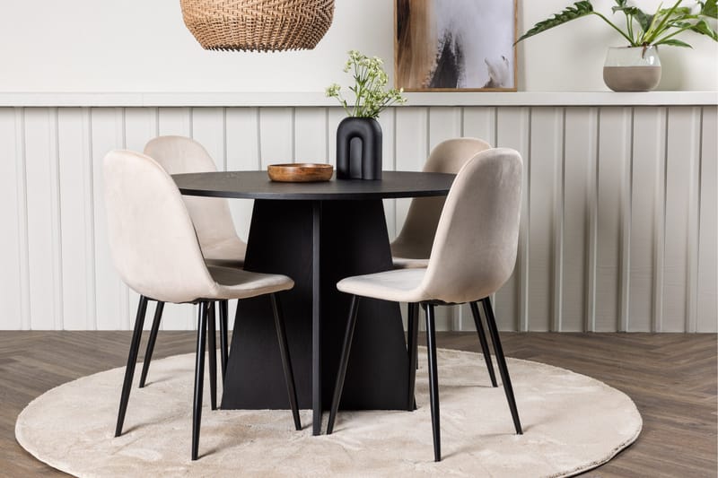 Bootcut Matgrupp 110 cm Rund med 4 Polar stolar - Beige - Products - Möbler - Bord & matgrupp - Matgrupp