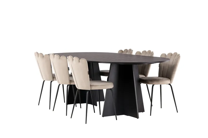 Bootcut Matgrupp 230 cm Oval med 6 Limhamn stolar - Beige - Products - Möbler - Bord & matgrupp - Matgrupp