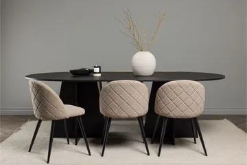 Bootcut Matgrupp 230 cm Rektangulär med 6 Velvet stolar - Beige - Products - Möbler - Bord & matgrupp - Matgrupp