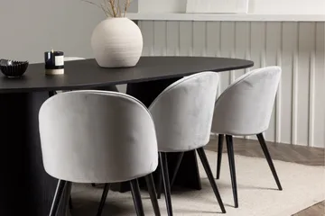 Bootcut Matgrupp 230 cm Rektangulär med 6 Velvet stolar - Svart - Products - Möbler - Bord & matgrupp - Matgrupp