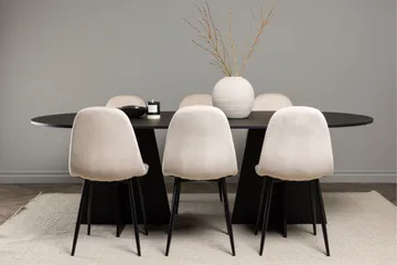 Bootcut Matgrupp 230 cm Rektangulär med 6 Polar stolar - Beige - Products - Möbler - Bord & matgrupp - Matgrupp