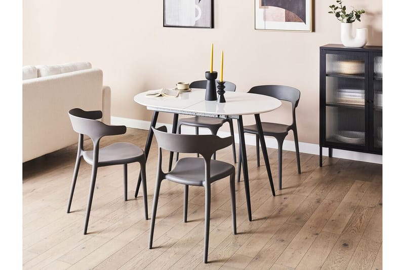 Castellana Matbord Förlängningsbart 120-160x80 cm - Vit/Svart - Products - Möbler - Bord & matgrupp - Matbord & köksbord