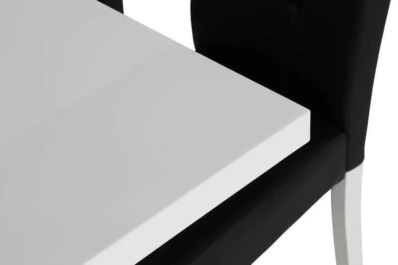 Cesi Matgrupp 140 cm med 4 Viktor Stol - Vit/Svart/Svart PU - Products - Möbler - Bord & matgrupp - Matgrupp