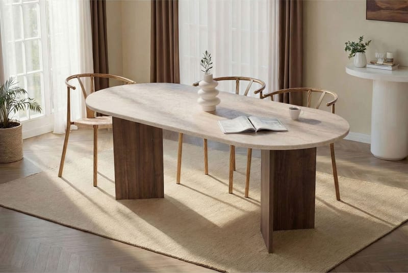 Ceylin Matbord 200x75x90 cm - Travertine Walnut - Products - Möbler - Bord & matgrupp - Matbord & köksbord