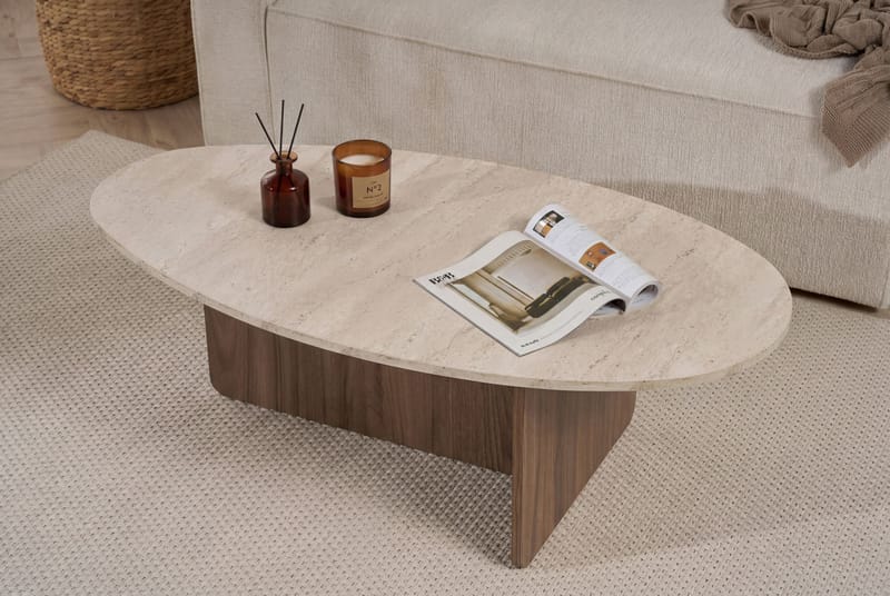 Ceyra Soffbord 120x40x65 cm - Travertine Walnut - Products - Möbler - Bord & matgrupp - Soffbord