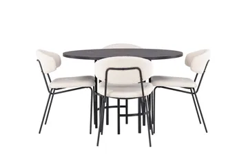 Copenhagen Matgrupp 115 cm Rund med 4 Chico Stolar - Svart - Products - Möbler - Bord & matgrupp - Matgrupp