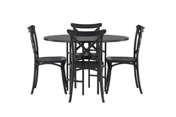 Copenhagen Matgrupp 115 cm Rund med 4 Crosett stolar - Svart - Products - Möbler - Bord & matgrupp - Matgrupp