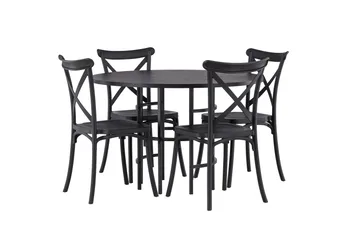 Copenhagen Matgrupp 115 cm Rund med 4 Crosett stolar - Svart - Products - Möbler - Bord & matgrupp - Matgrupp