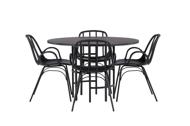 Copenhagen Matgrupp 115 cm Rund med 4 Dyrön stolar - Svart - Products - Möbler - Bord & matgrupp - Matgrupp