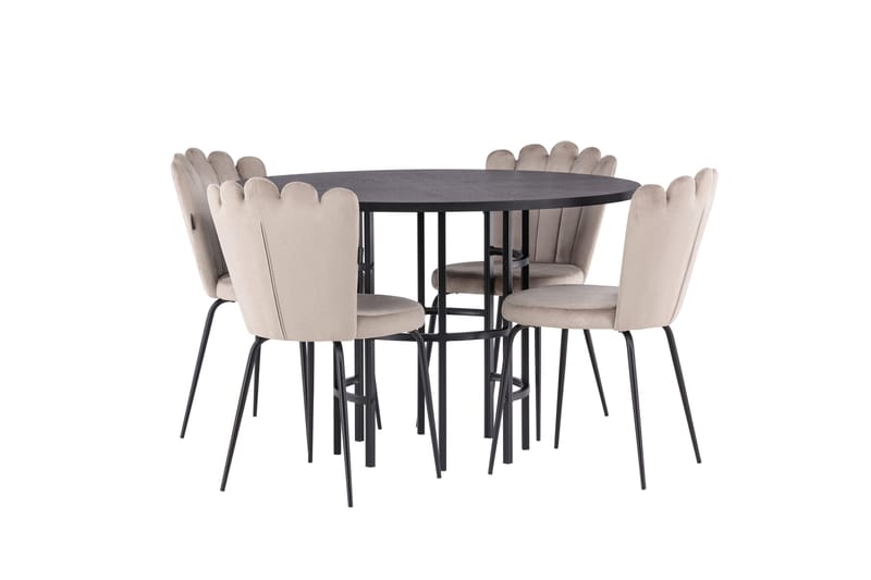 Copenhagen Matgrupp 115 cm Rund med 4 Limhamn stolar - Beige - Products - Möbler - Bord & matgrupp - Matgrupp