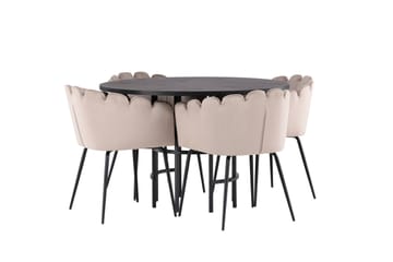 Copenhagen Matgrupp 115 cm Rund med 4 Limhamn stolar - Beige - Products - Möbler - Bord & matgrupp - Matgrupp