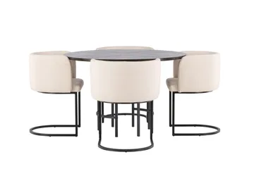 Copenhagen Matgrupp 115 cm Rund med 4 Simrishman stolar - Beige - Products - Möbler - Bord & matgrupp - Matgrupp