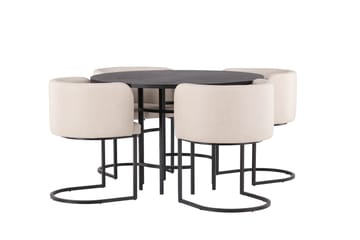 Copenhagen Matgrupp 115 cm Rund med 4 Simrishman stolar - Beige - Products - Möbler - Bord & matgrupp - Matgrupp