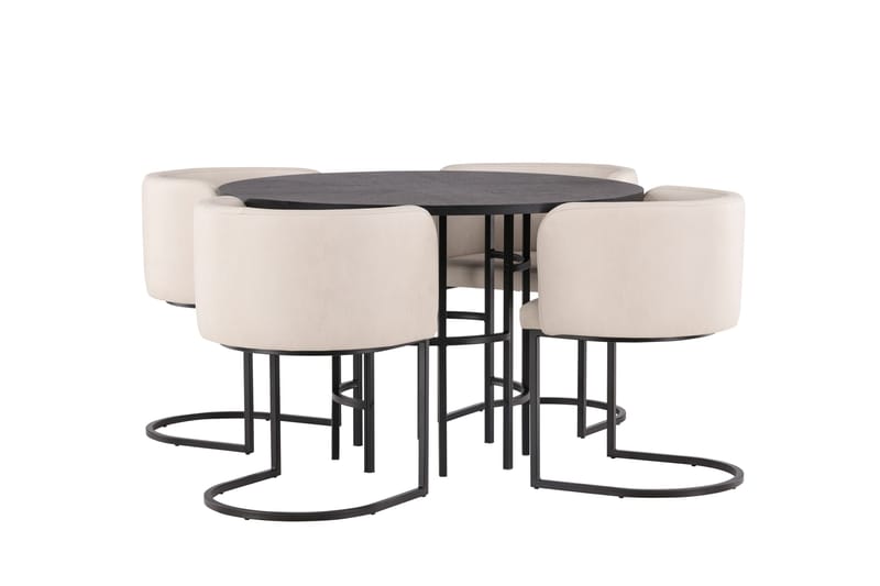 Copenhagen Matgrupp 115 cm Rund med 4 Simrishman stolar - Beige - Products - Möbler - Bord & matgrupp - Matgrupp