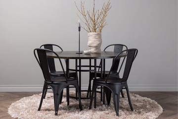 Copenhagen Matgrupp 115 cm Rund med 4 Tempe Stolar - Svart - Products - Möbler - Bord & matgrupp - Matgrupp