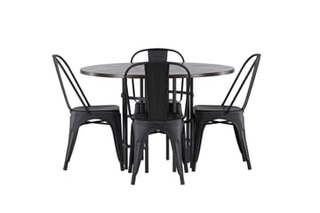 Copenhagen Matgrupp 115 cm Rund med 4 Tempe Stolar - Svart - Products - Möbler - Bord & matgrupp - Matgrupp