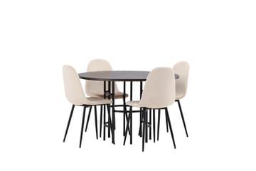 Copenhagen Matgrupp 115 cm Rund med 4 Polar stolar - Beige - Products - Möbler - Bord & matgrupp - Matgrupp