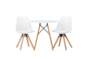 Danburi Matgrupp  60 cm Rund med 2 Zeno stolar - Vit - Products - Möbler - Bord & matgrupp - Matgrupp